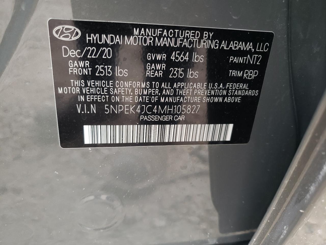 5NPEK4JC4MH105827 2021 Hyundai Sonata N Line