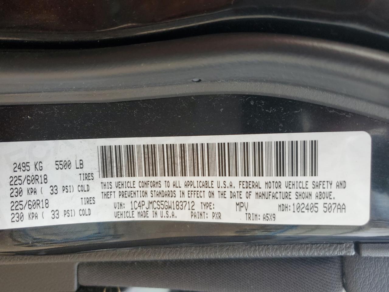 1C4PJMCS5GW183712 2016 Jeep Cherokee Latitude