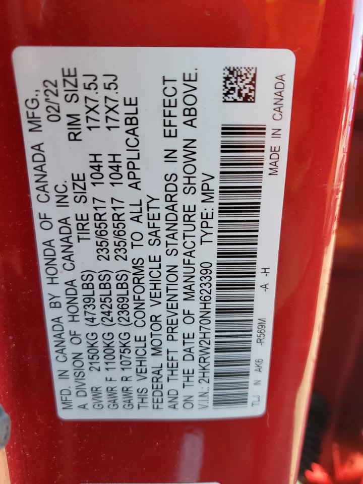 2HKRW2H70NH623390 HONDA CRV 2022