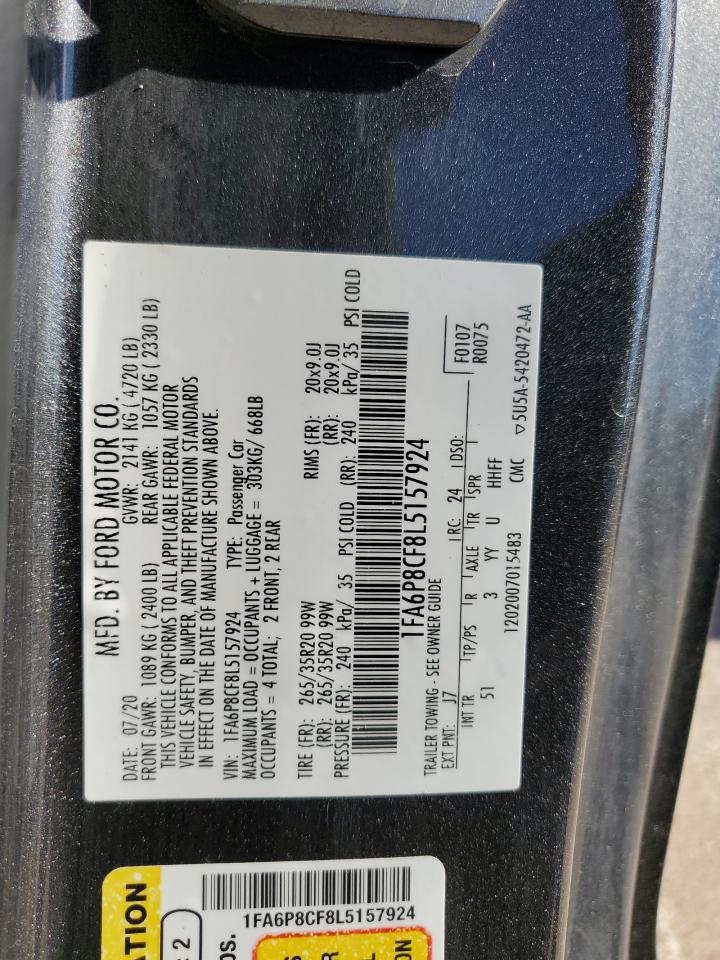 1FA6P8CF8L5157924 FORD MUSTANG 2020