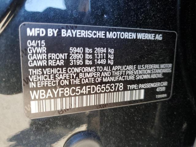 2015 BMW 750 Lxi VIN: WBAYF8C54FD655378 Lot: 42890324