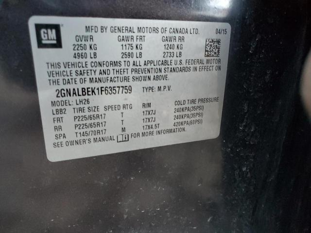 2015 CHEVROLET EQUINOX LT - 2GNALBEK1F6357759