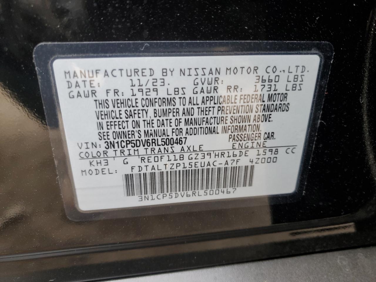 3N1CP5DV6RL500467 NISSAN KICKS 2024