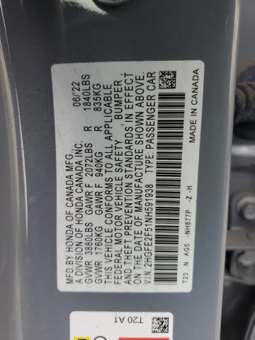 2022 HONDA CIVIC SPOR 2HGFE2F51NH591938