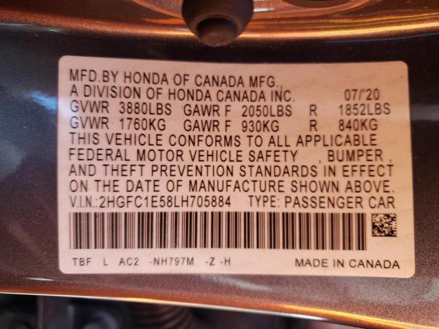 2020 HONDA CIVIC SI 2HGFC1E58LH705884