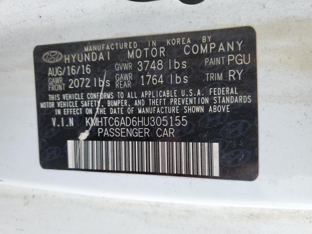 2017 HYUNDAI VELOSTER KMHTC6AD6HU305155