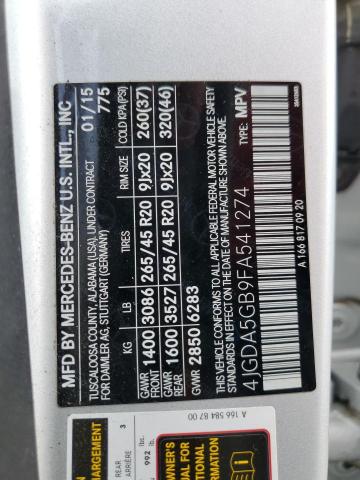 2015 MERCEDES-BENZ ML 400 4MA - 4JGDA5GB9FA541274