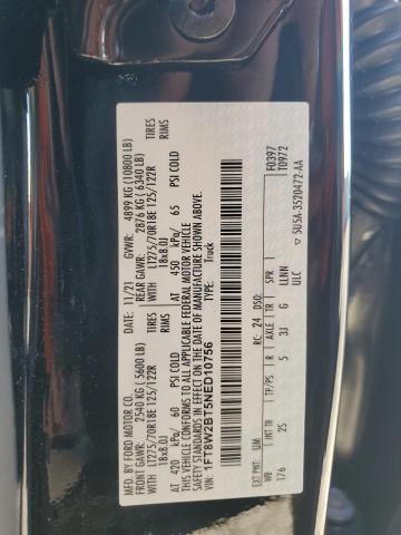 2022 FORD F250 SUPER - 1FT8W2BT5NED10756