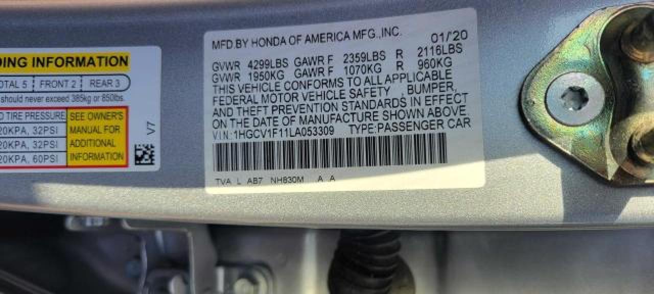 1HGCV1F11LA053309 HONDA ACCORD 2020