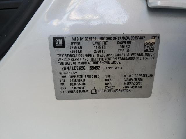 2016 CHEVROLET EQUINOX LT - 2GNALDEK5G1168462