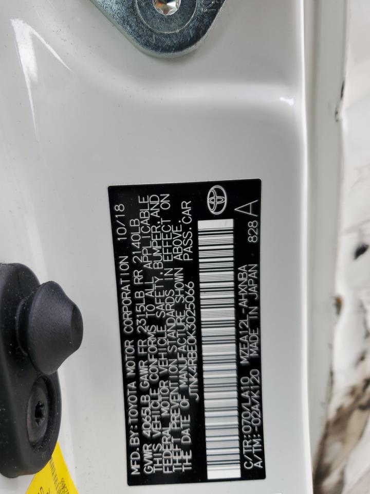 JTNK4RBE0K3025066 TOYOTA COROLLA 2019