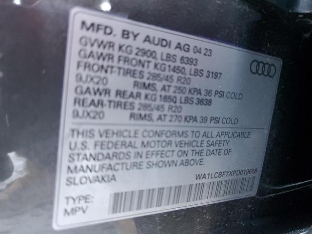 VIN WA1LCBF7XPD019608 2023 Audi Q7, Premium Plus no.14