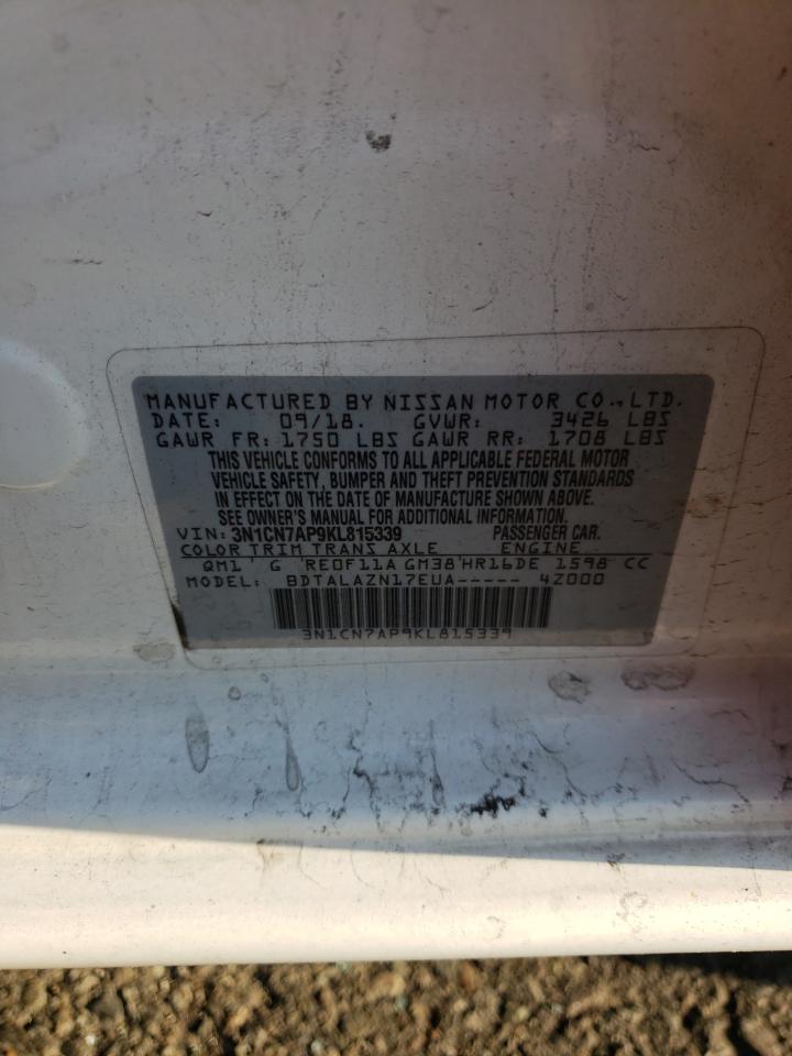 3N1CN7AP9KL815339 NISSAN VERSA 2019