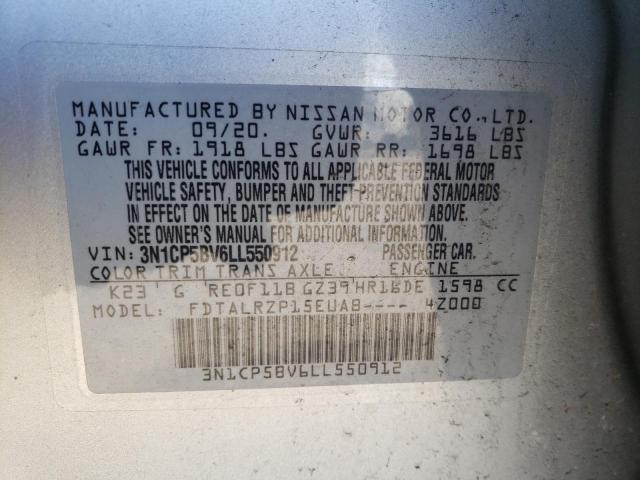 2020 NISSAN KICKS S 3N1CP5BV6LL550912