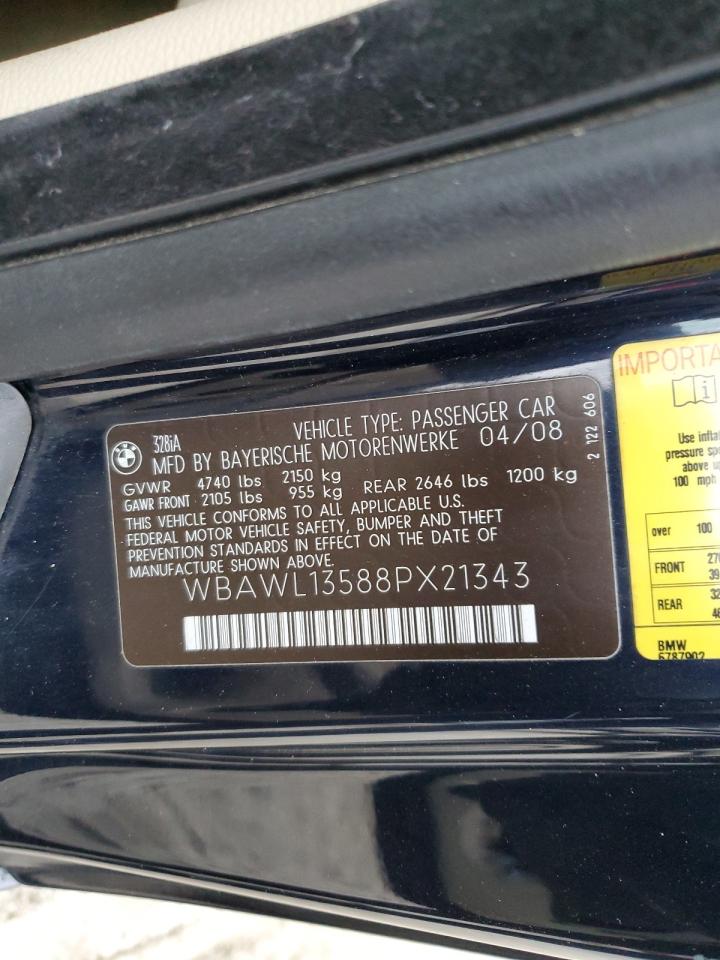 WBAWL13588PX21343 2008 BMW 328 I