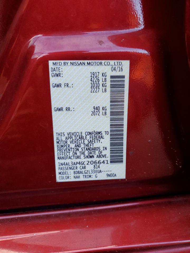 1N4AL3AP4GC206641 NISSAN ALTIMA 2016