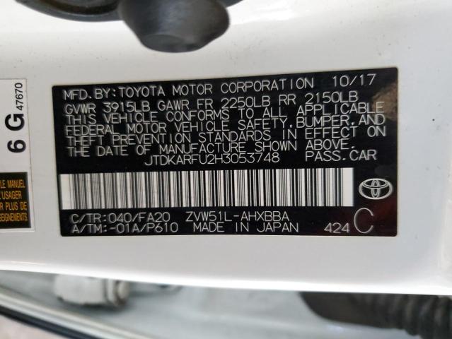 2017 TOYOTA PRIUS JTDKARFU2H3053748
