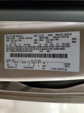 2018 FORD ESCAPE SEL - 1FMCU0HD0JUC07325