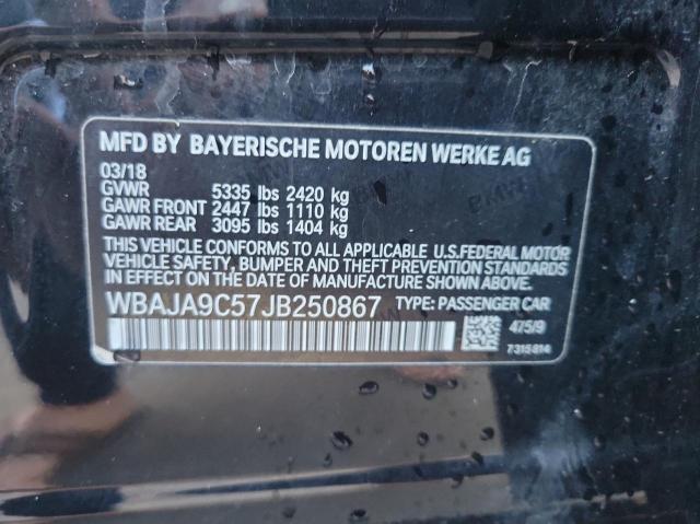 2018 BMW 530E VIN: WBAJA9C57JB250867 Lot: 44624114