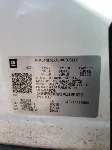 2021 CHEVROLET TRAVERSE L - 1GNEVFKW3MJ199676