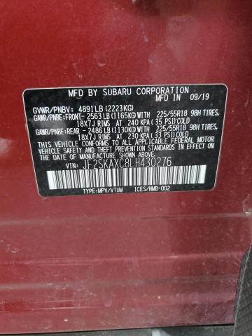 Lot #2492336975 2020 SUBARU FORESTER T salvage car