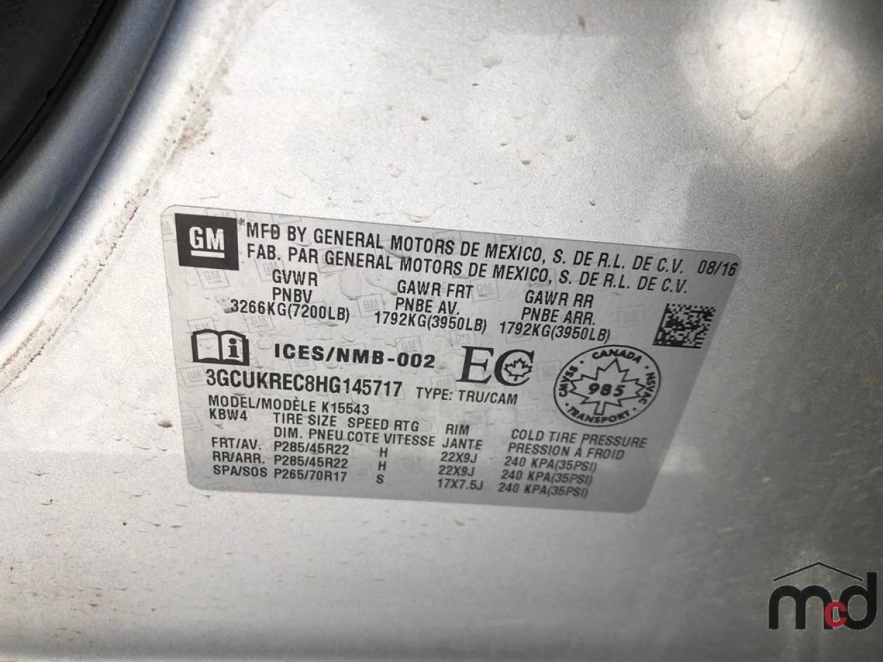 3GCUKREC8HG145717 CHEVROLET ALL Models 2017