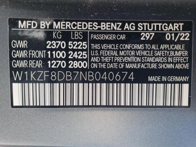 W1KZF8DB7NB040674 Mercedes-Benz E-Class E 350 12
