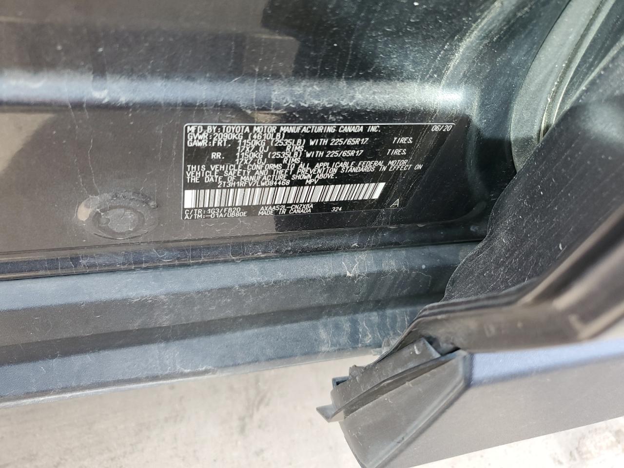 2T3H1RFV7LW084468 TOYOTA RAV4 2020