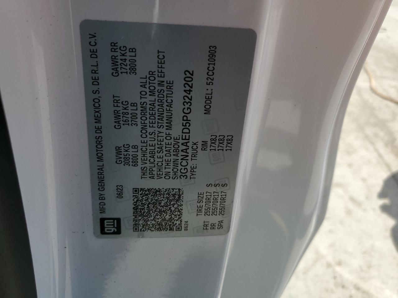 3GCNAAED5PG324202 CHEVROLET ALL Models 2023