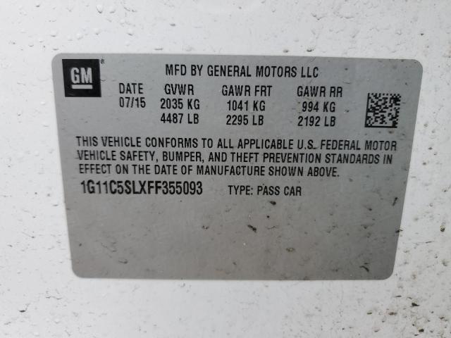 2015 CHEVROLET MALIBU 1LT 1G11C5SLXFF355093