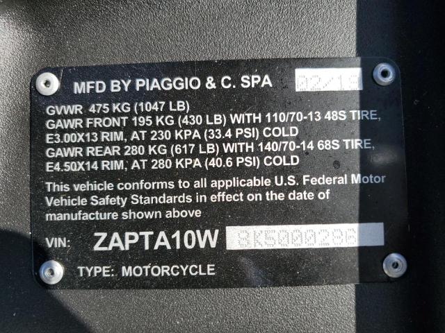 2019 VESPA PIAGGIO - ZAPTA10W8K5000286