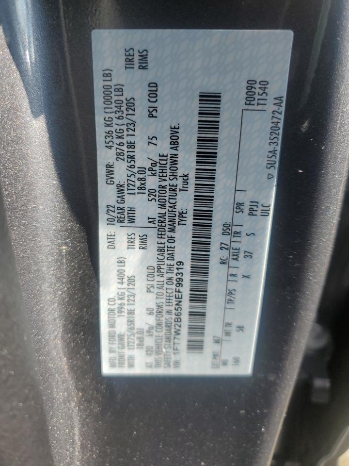 1FT7W2B65NEF99319 FORD F250 2022