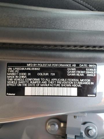 2022 Polestar 2 VIN: LPSED3KA4NL051842 Lot: 42344684