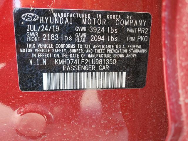 2020 HYUNDAI ELANTRA SE - KMHD74LF2LU981350