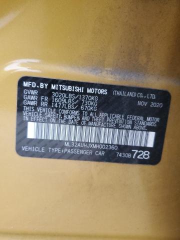 2021 Mitsubishi Mirage Es VIN: ML32AUHJXMH002360 Lot: 42419114