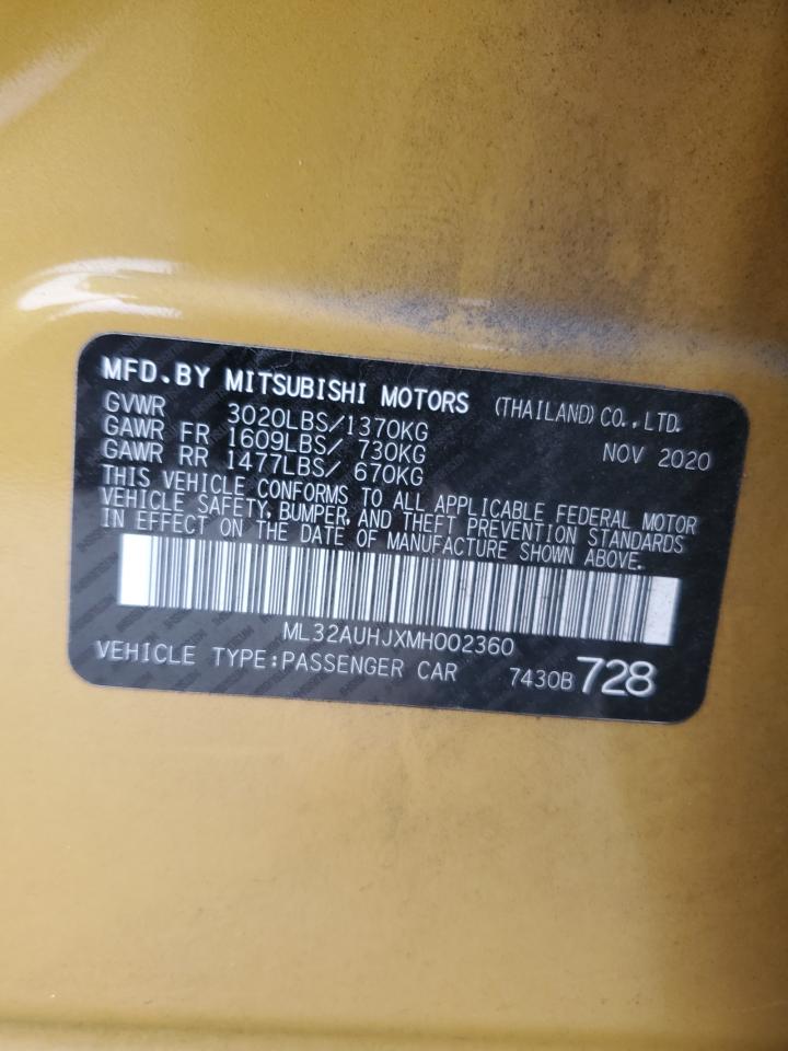 ML32AUHJXMH002360 2021 Mitsubishi Mirage Es