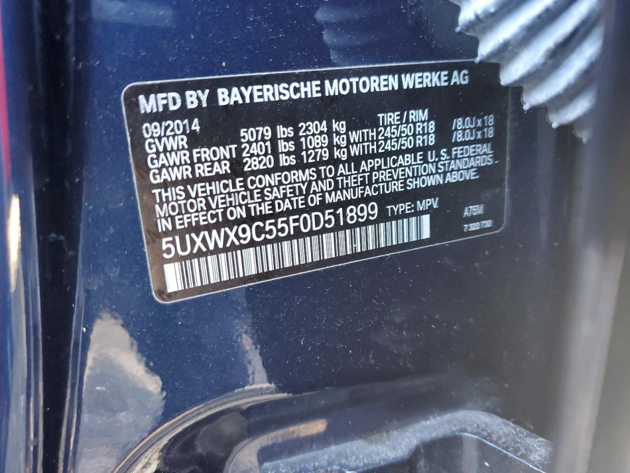 Lot #2339840735 2015 BMW X3 XDRIVE2