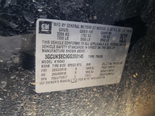 2016 CHEVROLET SILVERADO - 3GCUKSEC9GG350145