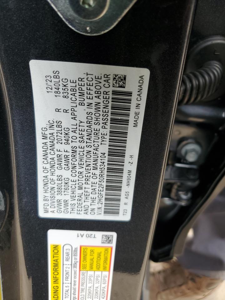 2HGFE2F50RH534104 HONDA CIVIC 2024