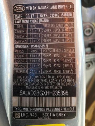 2017 LAND ROVER RANGE ROVE SALVD2BGXHH235396