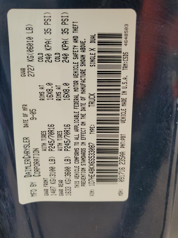 1D7HE48KX6S533087 2006 Dodge Dakota Quad Slt