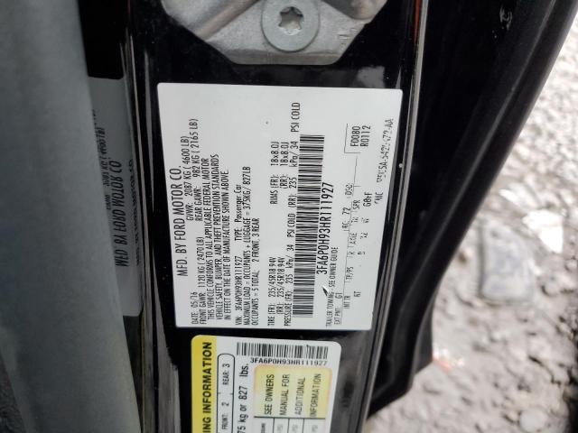 2017 FORD FUSION SE 3FA6P0H93HR111927