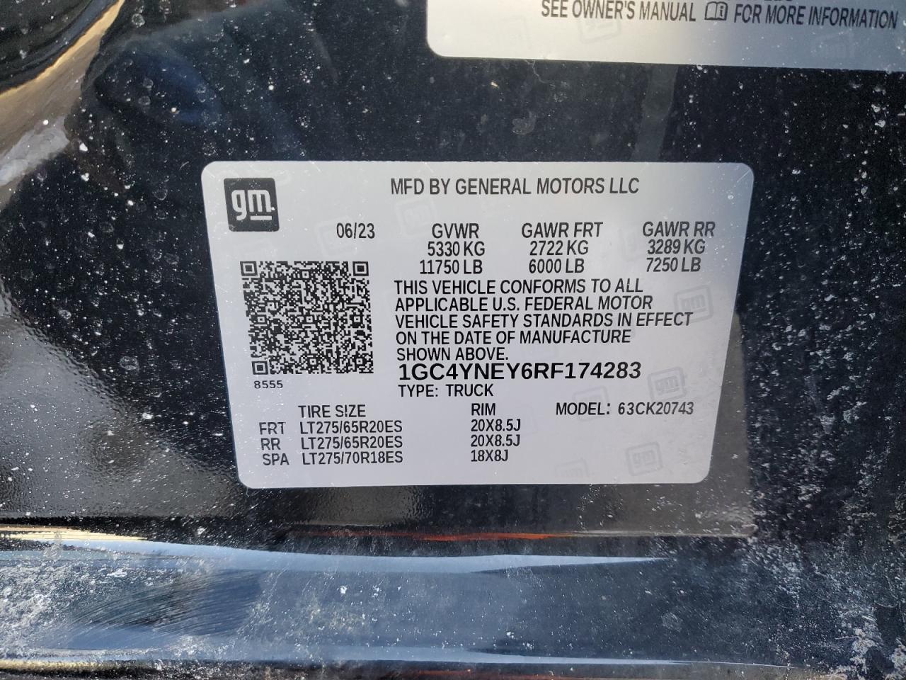 1GC4YNEY6RF174283 CHEVROLET ALL Models 2024