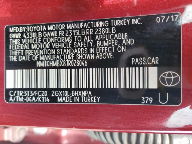 2018 TOYOTA CHR NMTKHMBX8JR028046