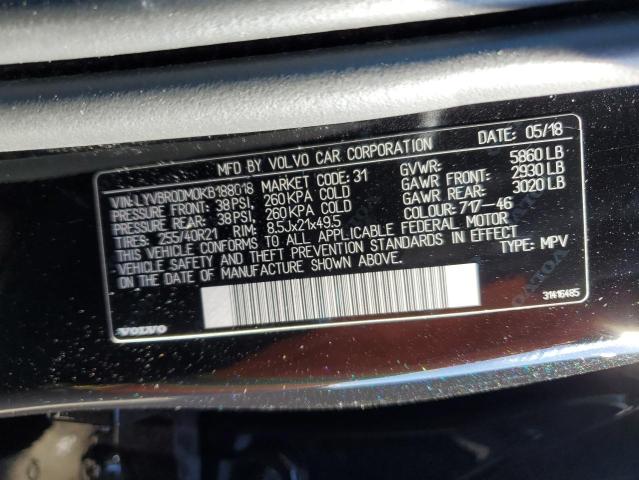 2019 VOLVO XC60 T8 R- LYVBR0DM0KB188018