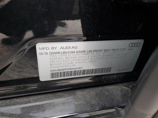 2019 AUDI A8 L WAU8DAF87KN005287