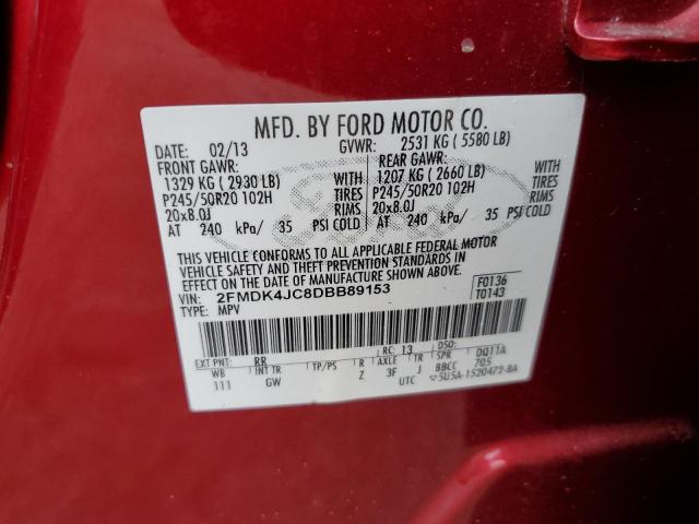 VIN 2FMDK4JC8DBB89153 2013 Ford Edge, Sel no.13