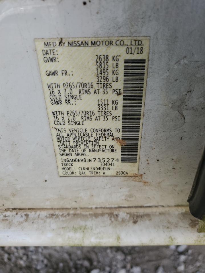 1N6AD0EV8JN735274 NISSAN FRONTIER 2018