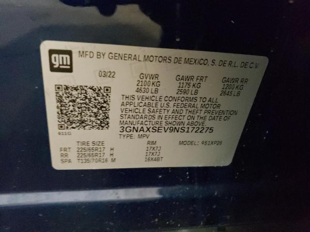 2022 CHEVROLET EQUINOX LS - 3GNAXSEV9NS172275