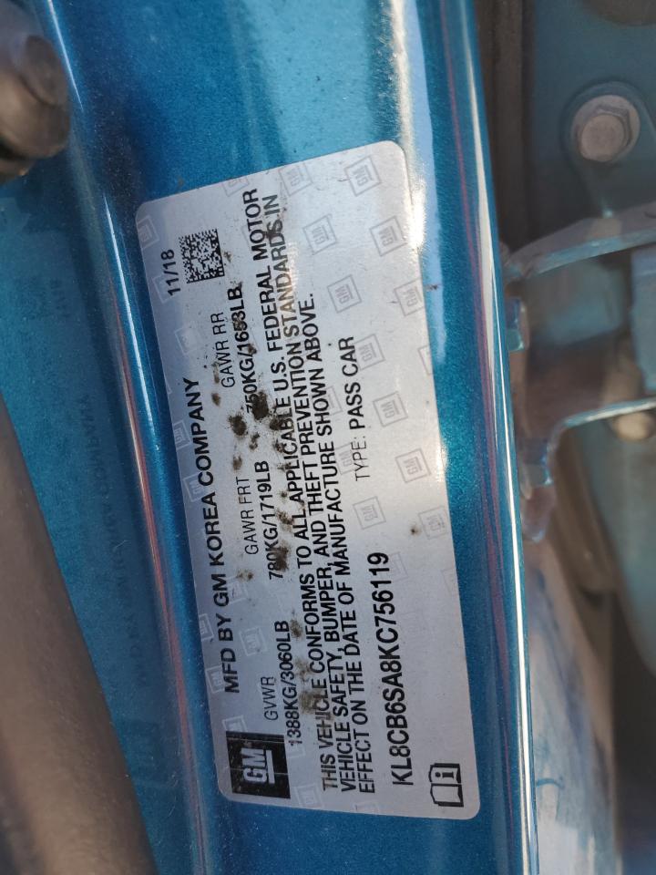 KL8CB6SA8KC756119 CHEVROLET SPARK 2019